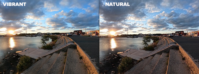Vergleich der GoPro Farbprofile Vibrant und Natural