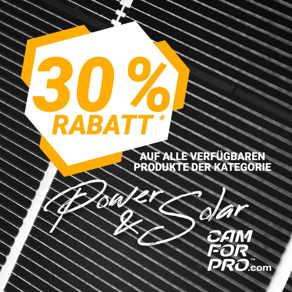 30% Rabatt auf Power & Solar bei CAM FOR PRO