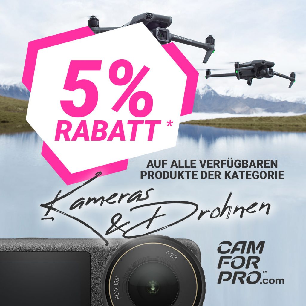 5% auf Kameras und Drohnen bei CAM FOR PRO