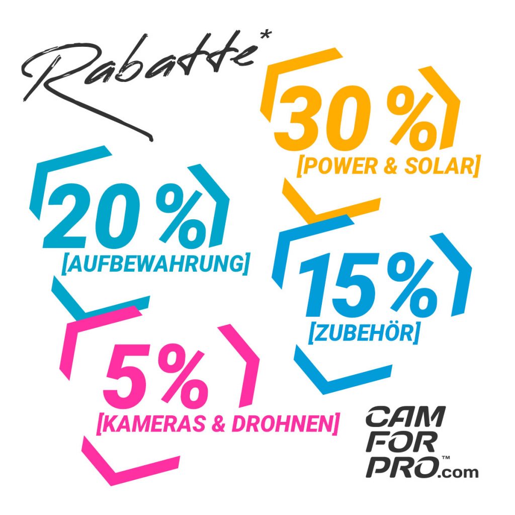 Rabatte von 5-30% auf Powerstations, Solarpanel, Kameras, Drohnen und Zubehör